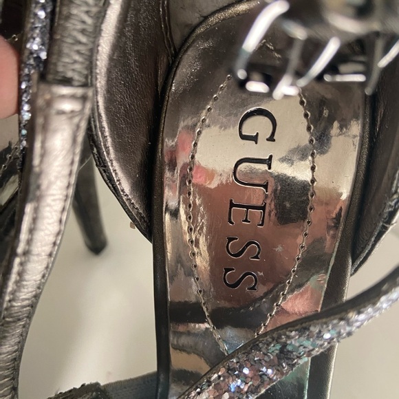 Guess sparkly tall heels women’s strappy size 6m - Picture 4 of 7